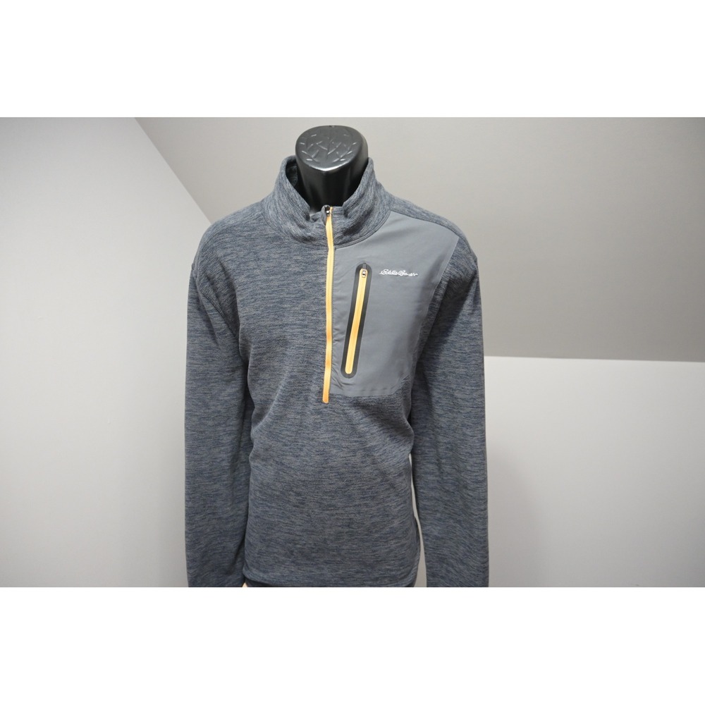 Eddie Bauer 1/4 Zip Fleece Sweater Pullover Mens XXL Gray Performance Camp Hike - Picture 2 of 10